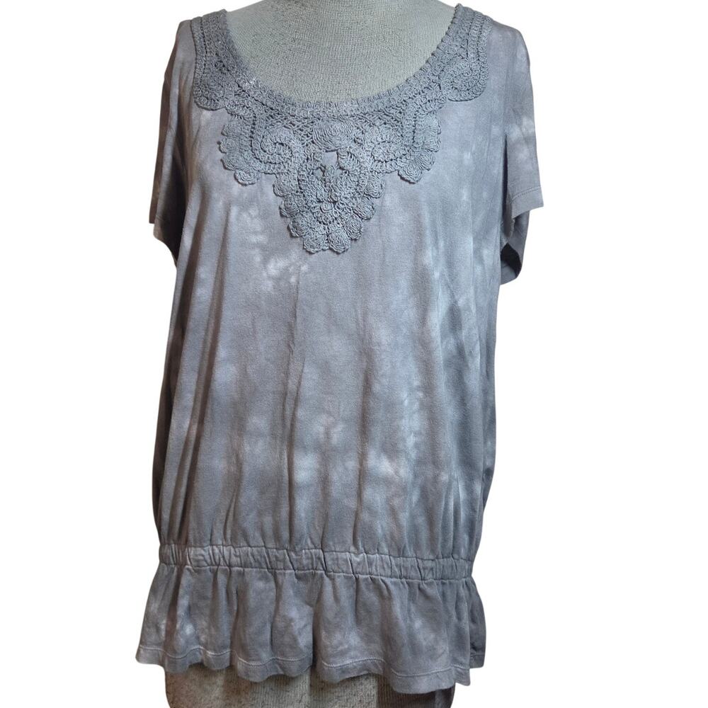 Gray Tie Dye Cotton Blend Tee Size XL